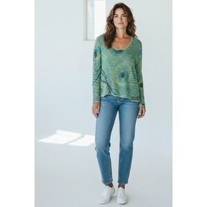 Dana Buchman Women's Cable Knit Sweater Size Medium Green, Black, Blue NWT